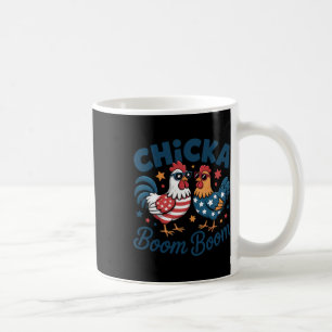 Taza De Café Chicka Boom Boom Pollo Patriótico Divertido 
