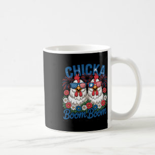 Taza De Café Chicka Boom Boom Tripulación de Pollo Patriota 4 d