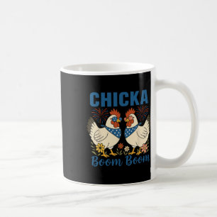 Taza De Café Chicka Boom Boom Tripulación de Pollo Patriota 4 d