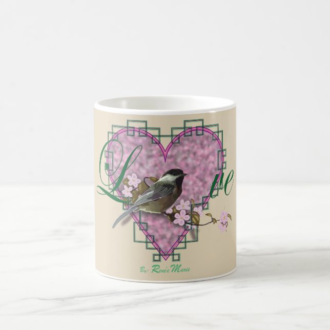 Taza De Café Chickadee del AMOR (Centro)