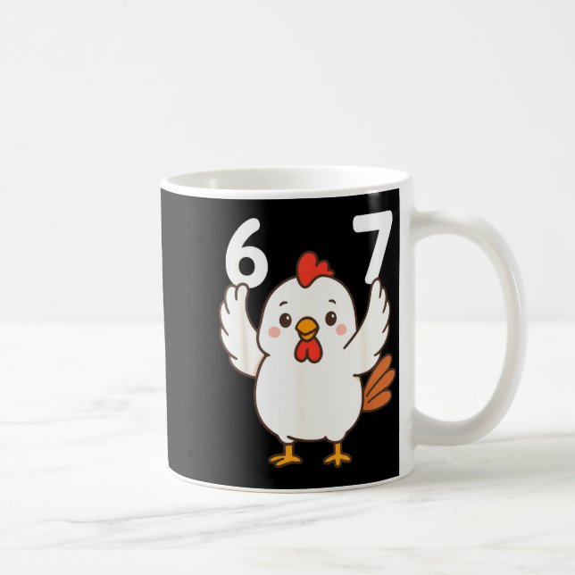 Taza De Café Chicken 67 Meme Six Seven Funny Gen Alpha  (Derecha)