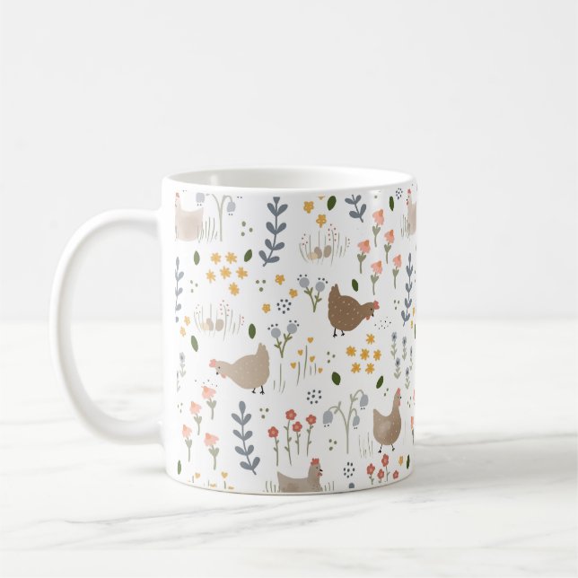Taza De Café Chicken Aovers Farmgirl Floral Gift Mom (Izquierda)