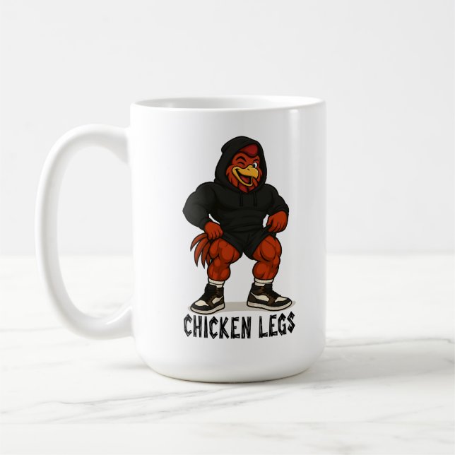 Taza De Café Chicken Legs – Funny Jacked Chicken Gym Workout (Izquierda)