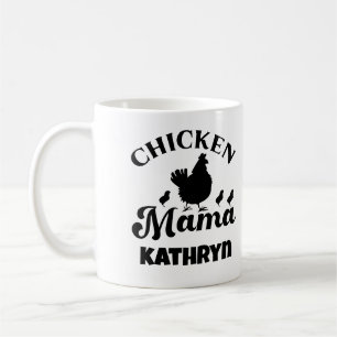 Taza De Café Chickens Mama Mom Poultry Lover Nombre personaliza
