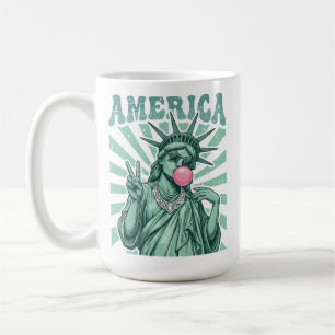 Taza De Café Chicle con Burbujas Estatua de la Libertad Patriót