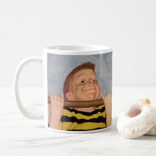 Taza De Café Chico Antiguo Haciendo Flexiones de Brazos, Fitnes