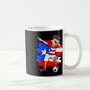 Taza De Café Chico de fútbol haciendo Dabbing Puerto Rico Jerse