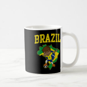 Taza De Café Chico Fútbol Niño Brasileño Fútbol Dabbing Chico H