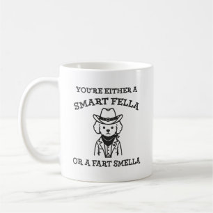 Taza De Café Chico inteligente vs Malla artística - Perro vaque