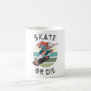 Taza De Café Chico patinador Skate o muere