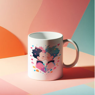 Taza De Café Chicos de Anime Besándose Lindos