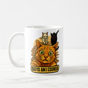 Taza De Café Chicos ¿Estoy Cocido? Meme Divertido de Gato Reacc