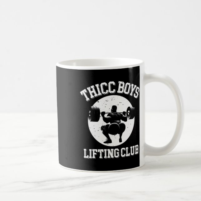 Taza De Café Chicos Thicc Lifting Club Gracioso Gimnasio Mens S (Derecha)
