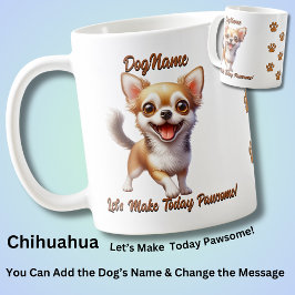 Taza De Café Chihuahua - Añadir nombre de perro, cambiar texto