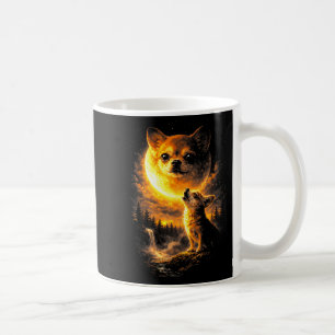 Taza De Café Chihuahua aullando a la luna perro divertido vinta