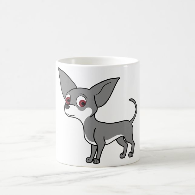 Taza De Café Chihuahua azul con las marcas blancas (Centro)