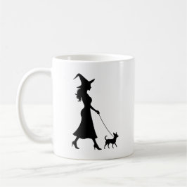 Taza De Café Chihuahua Caminando Bruja