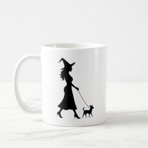 Taza De Café Chihuahua Caminando Bruja