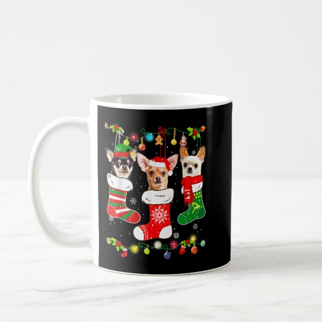 Taza De Café Chihuahua Christmas Lights Gift Funny Xmas Dog Lov (Izquierda)