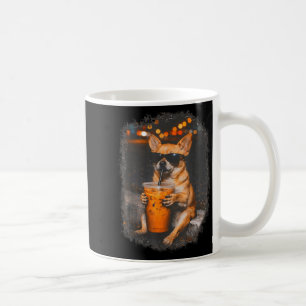 Taza De Café Chihuahua con gafas bebiendo café helado perro