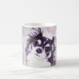 Taza De Café Chihuahua de pelo largo
