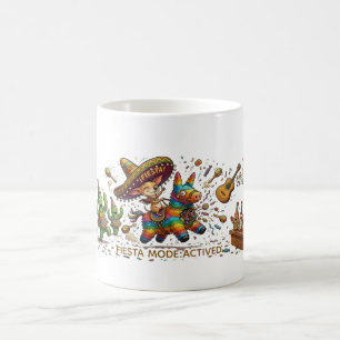 Taza De Café Chihuahua Divertido Montando Piñata Fiesta Cumplea