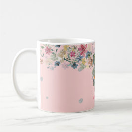 Taza De Café Chihuahua Dog Floral Plata Rosa Personal