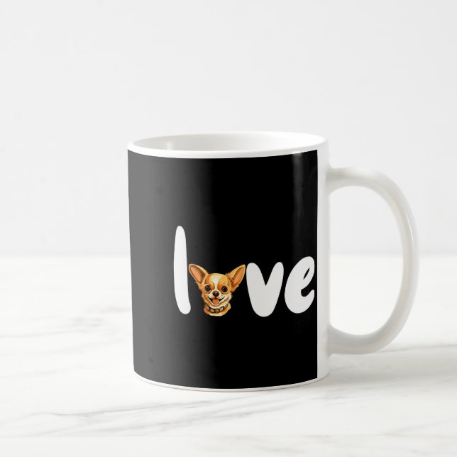 Taza De Café Chihuahua Dog Love For Valentines Day  (Derecha)
