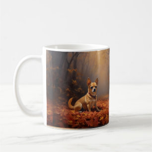 Taza De Café Chihuahua en Otoño Hojas Caídas Inspiran