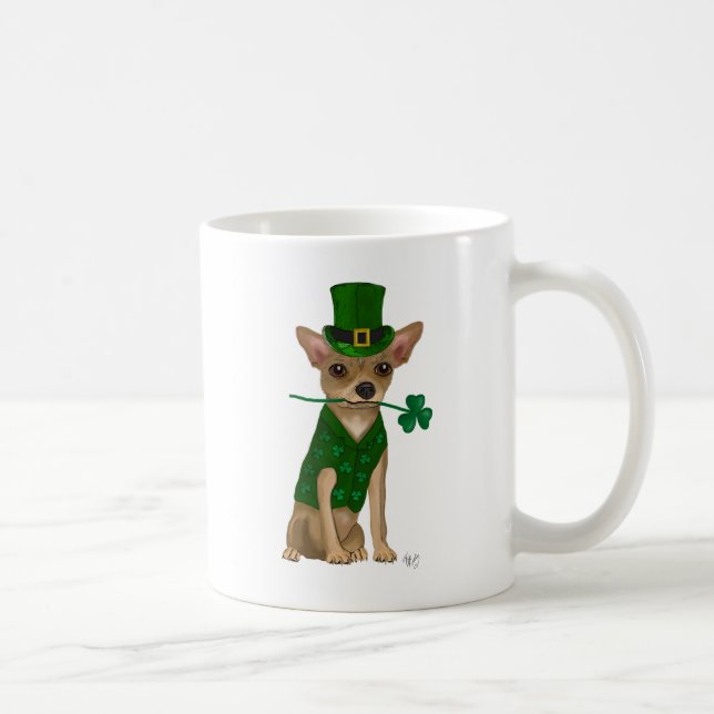 Taza De Café Chihuahua Leprechaun (Derecha)