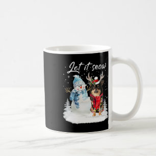 Taza De Café Chihuahua Long Haied Navidades de Santa Dog Snowma