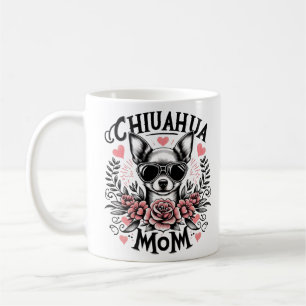 Taza De Café Chihuahua Lover Shirt - Floral Dog Mom Tee