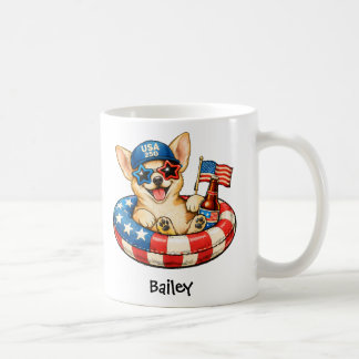 Taza De Café Chihuahua Patriótico Personalizado 4 de Julio