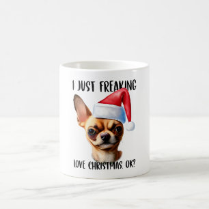Taza De Café Chihuahua, sólo me asusta el amor de los Navidades