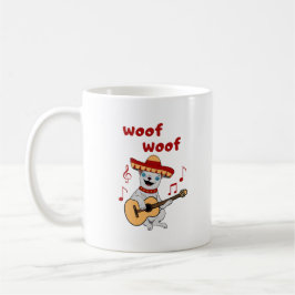 Taza De Café Chihuahua tocando guitarra. Perro gracioso