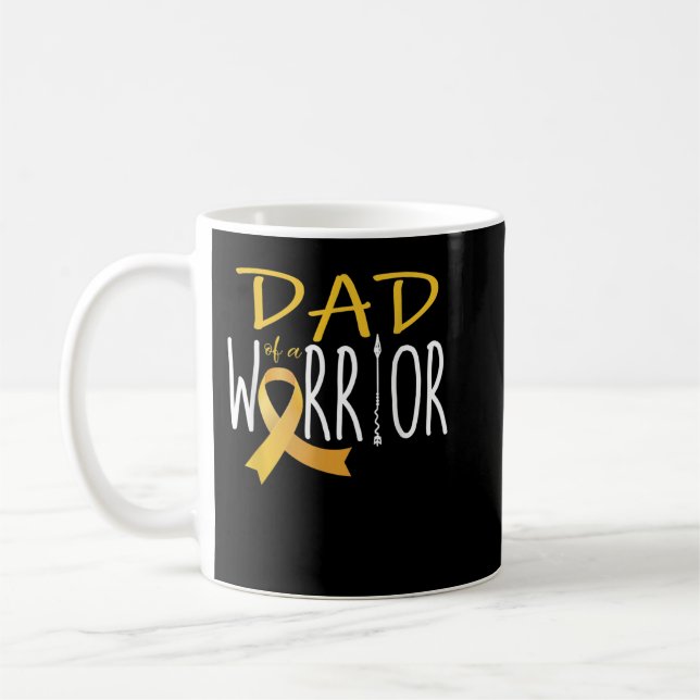 Taza De Café Childhood cancer awareness Dad of a warrior  (Izquierda)