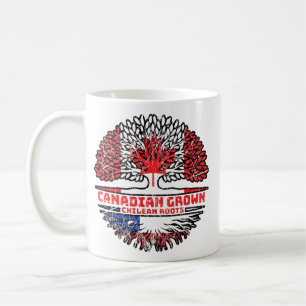 Taza De Café Chile Chile Bandera de raíces de árbol canadiense 