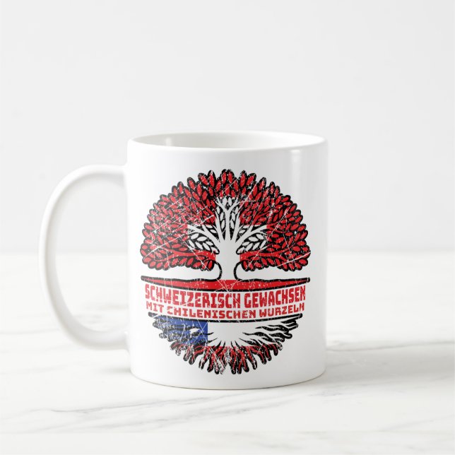 Taza De Café Chile Chilenisch Schweizer Schweiz Baum Wurzel (Izquierda)