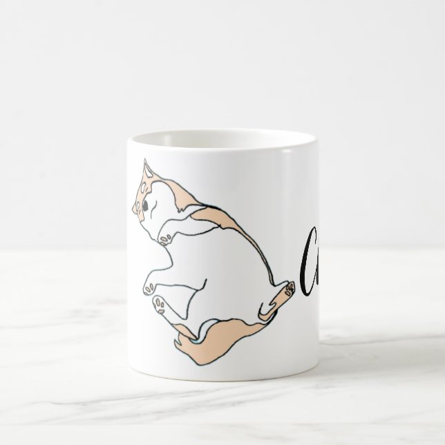 Taza De Café Chill Dog Mug - Cute Lazy Line Art (Centro)