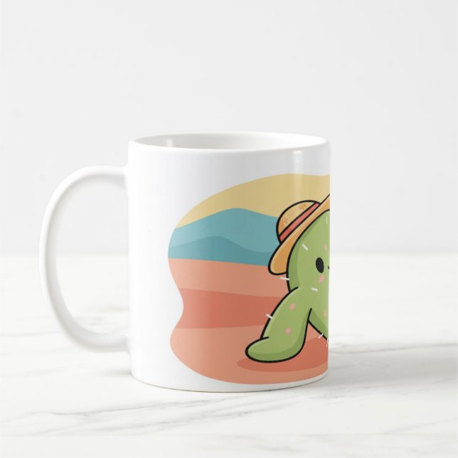 Taza De Café Chill Relaxing Cactus with Hat Mug - Summer Desert (Izquierda)