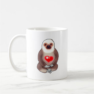 Taza De Café Chill Sloth con el corazón brillante