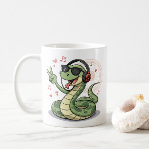 Taza De Café Chill Snake Tunes Funny Mugs & Cups Design