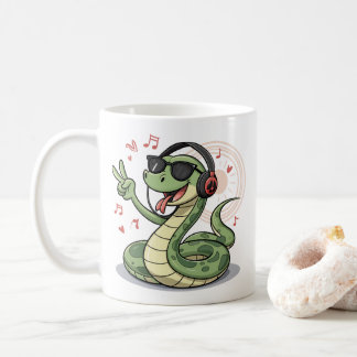 Taza De Café Chill Snake Tunes Funny Mugs & Cups Design
