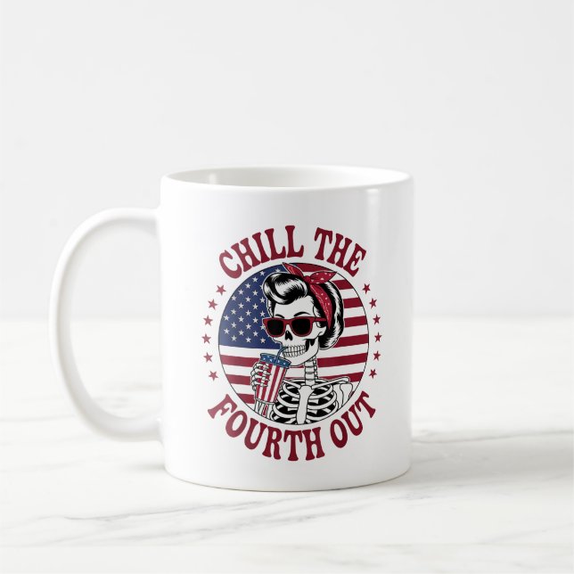 Taza De Café Chill The Fourth Of Funny Skeleton (Izquierda)