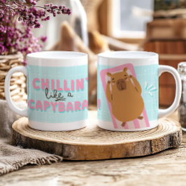 Taza De Café Chillin' como un capibara moda veraniega divertida