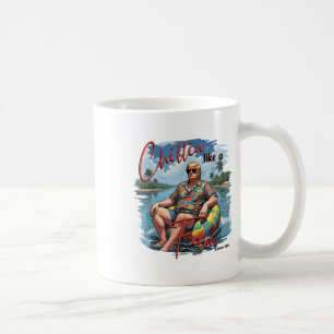 Taza De Café Chillin Como Un Felon Gracioso Verano Trump 2024 _
