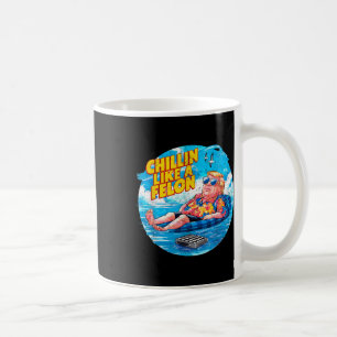 Taza De Café Chillin Como Un Verano Felon Retro Pink Funny Trum