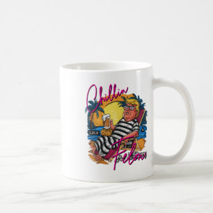 Taza De Café Chillin Como Una Cerveza De Verano Rosa Felon Retr