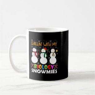 Taza De Café Chillin Con Mi Biología Snowmie Xmas Biólogo