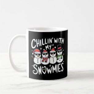 Taza De Café Chillin' Con Mis Snowmies Navidades De Snowman